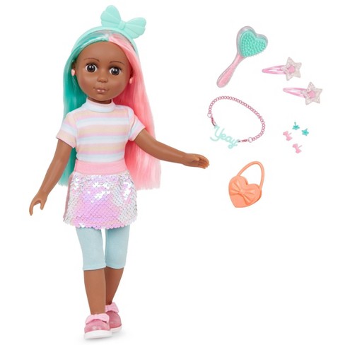 Glitter Girls Poseable Doll with Colored Hair & Accessories - Nixie