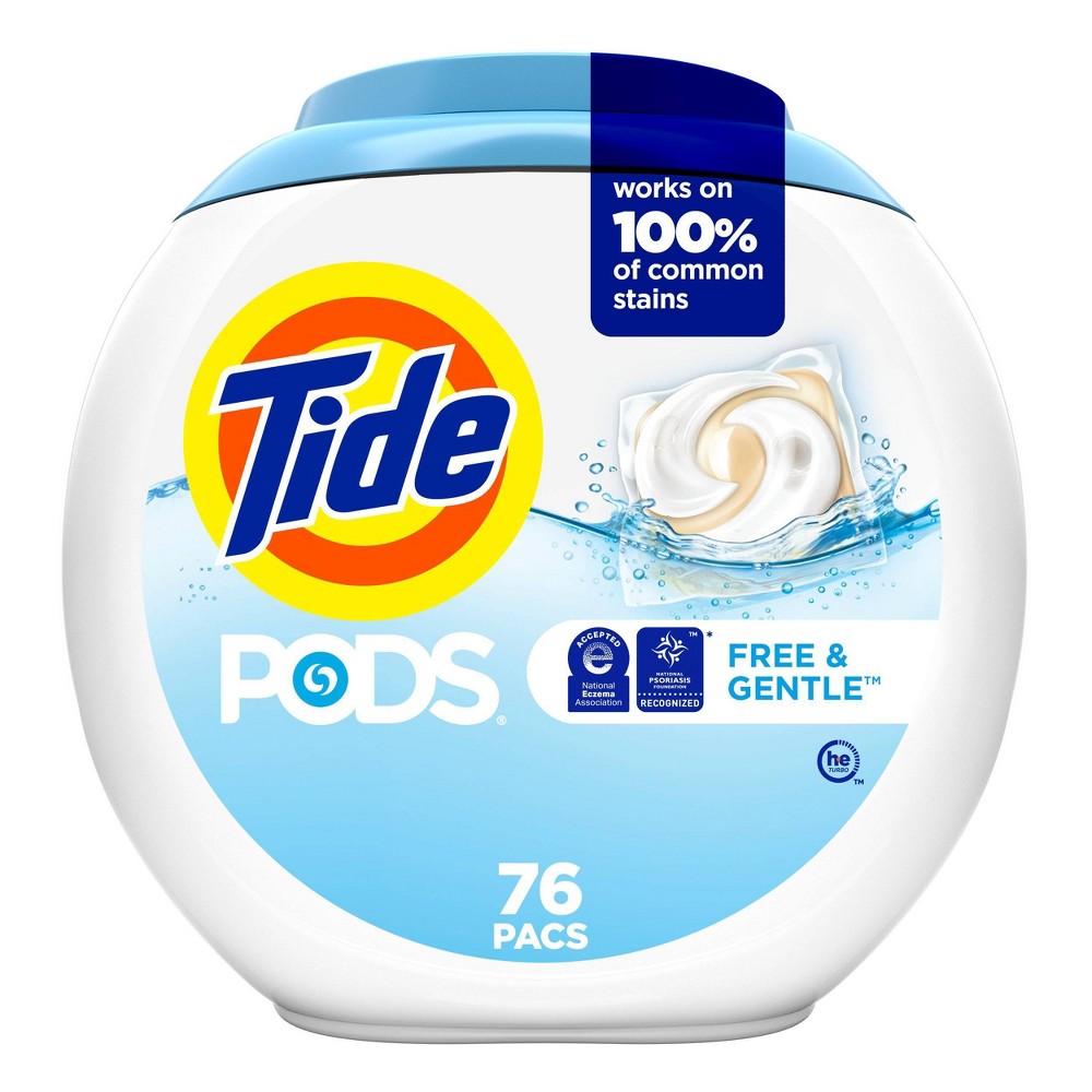 Photos - Ironing Board Tide Pods HE Compatible Laundry Detergent Pacs - Free & Gentle - 60oz/76ct 
