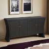 Industrial 4-Door Accent Cabinet with Wooden Arc Legs & Bronze Clasps – Advanced Storage Design, Solid Craftsmanship - Leovsnove - 2 of 4