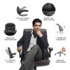 GlasFlength Seating Sets with Adjustable Armrest, Lumbar Support and Strong Metal Base, for home or office, Black, 27.95"*27.95"*49.61" - 3 of 4