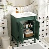 NicBex Bathroom Vanity with Top Sink,2-Tier Modern Bathroom Sink Vanity with Large Storage Shelves ,24" Bathroom Sink Cabinet,Green - 2 of 4