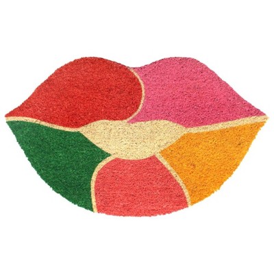 1'6" x 2'6" Tufted Colorful Lips Doormat Off-White - Raj