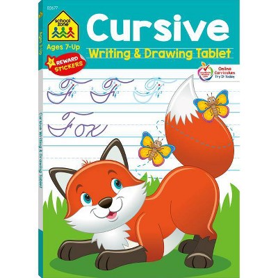 School Zone Cursive Writing & Drawing Tablet Workbook - (Writing Tablet) (Paperback)