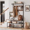 Garvee Hall Tree with Bench and Shoe Storage Parent-Child Coat Rack Shoe Bench Industrial Coat Tree Shoe Rack, Storage Cubbies, Hooks,Top Shelf - 2 of 4