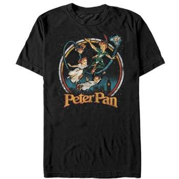 Men's Peter Pan Skull Rock Vintage Sunset Poster T-shirt : Target