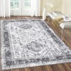 5x7 Washable Vintage Oriental Rug Non Slip Rug Stain Resistant Carpet Retro Medallion - 2 of 4