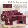 Okak Modern Corduroy L-Shaped Sofa Futon Couch with Storage Ottoman & Pillows,3-Seat Sofa Couch for Living Room,Apartment - 2 of 4