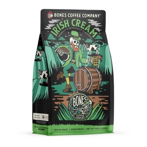 Bones Coffee Company Irish Cream Whole Coffee Beans Nutty Flavor 12 oz Medium Roast (Whole Bean) - 1 of 3