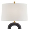 Possini Euro Design Elie 29" Tall Modern End Table Lamp Speckled Black Faux Stone Finish Single White Shade Living Room Bedroom Bedside Nightstand - 3 of 4