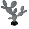 Slickblue Galvanized Cactus Wall Sculpture, Prickly Pear Design, Metal Decor, Silver Finish, 17"x17" - 3 of 3