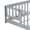 NicBex Full Size Floor Bed with Fence and Door,Rubber Wood Floor Bed with Safety Guardrails,Montessori Floor Bed for Kids,Girls,Boys - 4 of 4