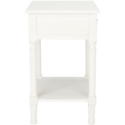 Whitney Distressed White Solid Wood 1-Drawer Accent Table