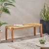 Christopher Knight Home Angie 43" Outdoor Acacia Wood and Wicker Bench, Teak/Brown - 2 of 4
