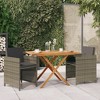 vidaXL Garden Dining Set Brown Solid acacia wood Medium Removable Covers - Gray - 2 of 4