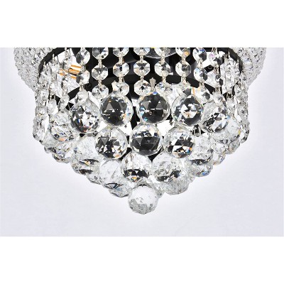 Primo 10-inch Matte Black and Clear Crystal Flush Mount Light