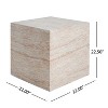 Christopher Knight Home Genevra Outdoor Square Shape Travertine Lightweight Concrete Side Table - 3 of 4