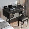 KWPZQEB Elegant Makeup Vanity Desk with Stool, Dressing Table Set with Drawers&Cabinet, Decorative Home Organizer with Charging Port for Dressing Room - 3 of 4