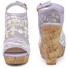 Perphy Women's Lace Platform Heel Slingback Wedges Sandals - 2 of 3