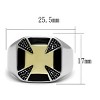 Slickblue Two-Tone Gold Stainless Steel Men's Ring with Black Epoxy Center, Size 8-13 - 2 of 4