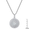 Steeltime 24" stainless steel Notre Pere french prayer round pendant - 3 of 4