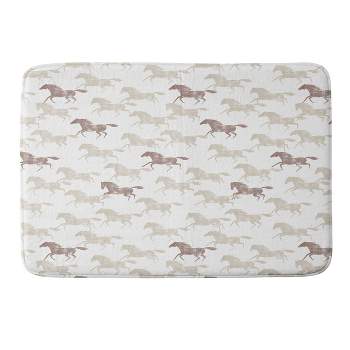 Little Arrow Design Co. Wild Horses Heavy Memory Foam Bath Mat Tan - Deny Designs