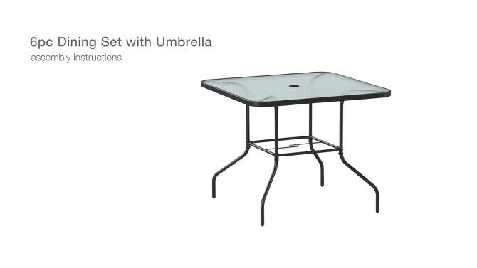 6pc Patio Dining Set with Umbrella, Outdoor Furniture Set - Room Essentials&#8482;, 2 of 20, play video