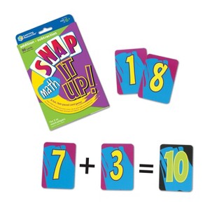 Learning Resources Snap It Up Math Addition and Subtraction Card Game 90 Cards 2-6 players Ages 6plus: Educational Math Kit, 1st Grade - 1 of 4