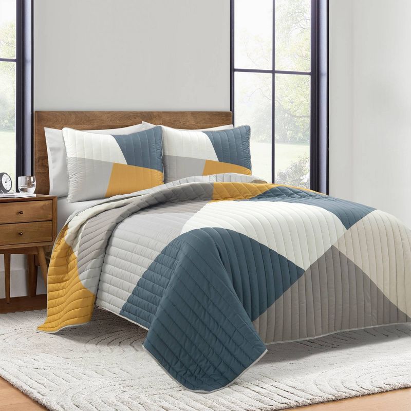 3pc Modern Color Block Quilt Set - Lush Décor, 1 of 6
