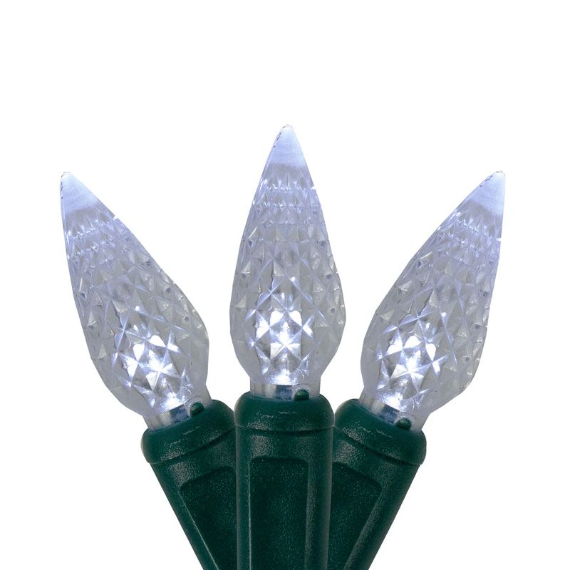 J. Hofert Co 70 Pure White LED Faceted C6 Twinkling Christmas Lights - 23.5 ft Green Wire, 1 of 4