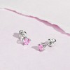 Girl's Classic CZ Birthstone Solitaire Screw Back Sterling Silver Earrings - In Season Jewelry - 4 of 4