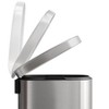 13 Gallon / 50 Liter Step-On Stainless Steel Trash Can with Soft-Close Lid, Slim Garbage Bin with Inner Bucket for Bathroom or Bedroom, Silver - 4 of 4
