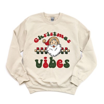 Simply Sage Market Women's Graphic Sweatshirt Christmas Vibes Checkered