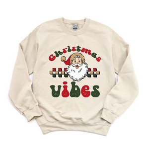 Simply Sage Market Women's Graphic Sweatshirt Christmas Vibes Checkered - 1 of 4