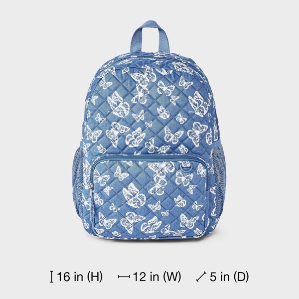 Mochila acolchada para niñas con mariposas y dos bolsillos - Cat & Jack™ azul/blanco 5