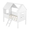 CAVINAS Twin Size Modern Low Loft Bed with Two Side Windows & Ladder,House Bed Frame for Bedroom,Kids Room - 2 of 4