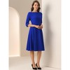 INSPIRE CHIC Women's 3/4 Sleeve Elegant Boat Neck Wear to Work Dress - 4 of 4
