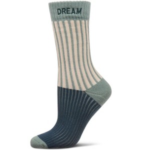 Memoi Women's Inspirations Embroidered Cuff Crew Socks - 1 of 3