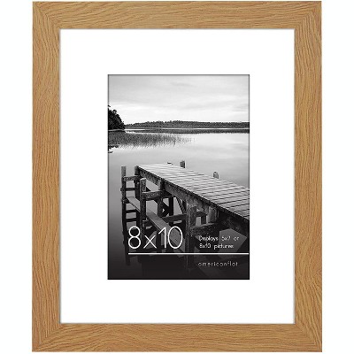Americanflat Picture Frame in Driftwood - Displays With Mat and Without Mat - Composite Wood with Shatter Resistant Glass - Horizontal and Vertical Formats for Wall and Tabletop