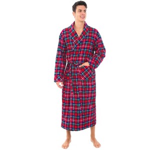 Alexander Del Rossa Men's Lightweight Flannel Robe, Soft Cotton - 1 of 4