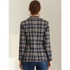INSPIRE CHIC Women's Notched Lapel One Button Boyfriend Plaid Suit Blazer - 4 of 4