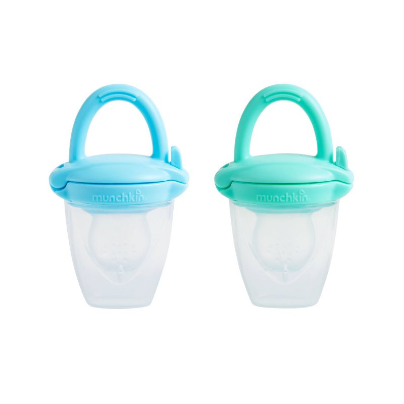 Munchkin Silicone Baby Food Feeder for Solids &#38; Purees - Blue/Mint - 2pk, 1 of 8