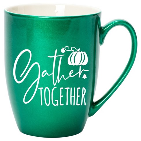 Elanze Designs Gather Together Wreath Emerald Green 10 ounce New Bone China Coffee Cup Mug - image 1 of 4