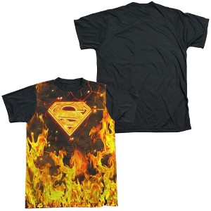 Men's Superman Fire Logo Short Sleeve Costume T-Shirt - 1 of 4