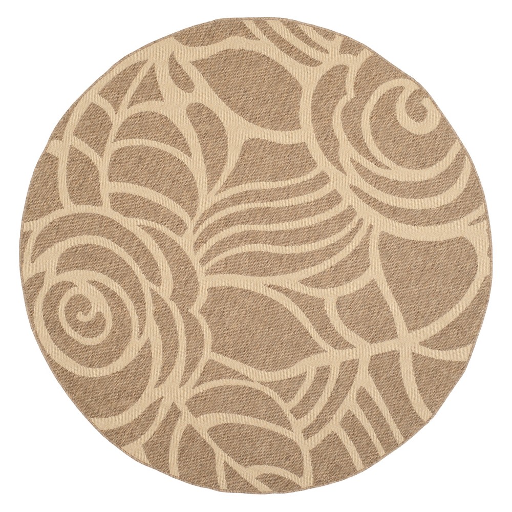 6'7in Round Madeline Outdoor Rug Coffee/Sand - Safavieh