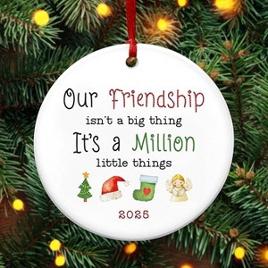 Lomsoe Christmas Friend Gift Ceramic Christmas Ornaments 2025 for Tree Decor Inspirational BFF Bestie Gifts Friends Ornaments for Tree - 1 of 1