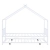 Full/Twin Size House-Shaped Metal Platform Bed Frame with Twin Size Trundle Bed/ Drawers 4S -ModernLuxe - 4 of 4