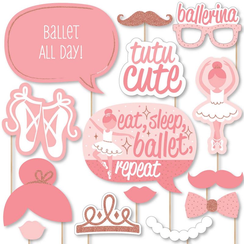 Big Dot of Happiness Tutu Cute Ballerina - Ballet Birthday Party or Baby Shower Photo Booth Props Kit - 20 Count, 1 of 7