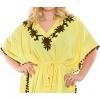 HAPPY BAY Women's Summer Vacation Beachwear Mini Swim Suit Plus Size Casual Bathing Suit Loose Beach Dress Cover-up 2X-3X Yellow Solid - 3 of 4