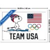 Trends International Team USA x Peanuts – Snoopy Cross-Country Skis Framed Wall Poster Prints - 3 of 4