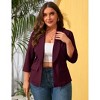 Coolmee Women Plus Size Blazers Business Casual Long Sleeve Open Front Work Office Suit Jackets Trendy Clothes with Pockets - 3 of 4